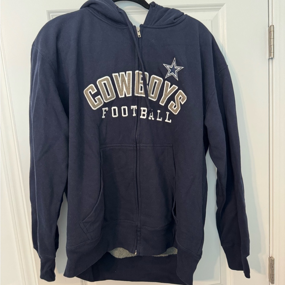 Cowboys Football Navy Zip-Up Hoodie